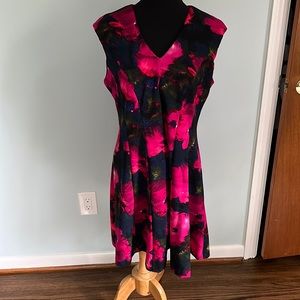 Sandra Darren Floral Dress Pink, blue green